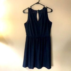 Navy blue eyelet dress